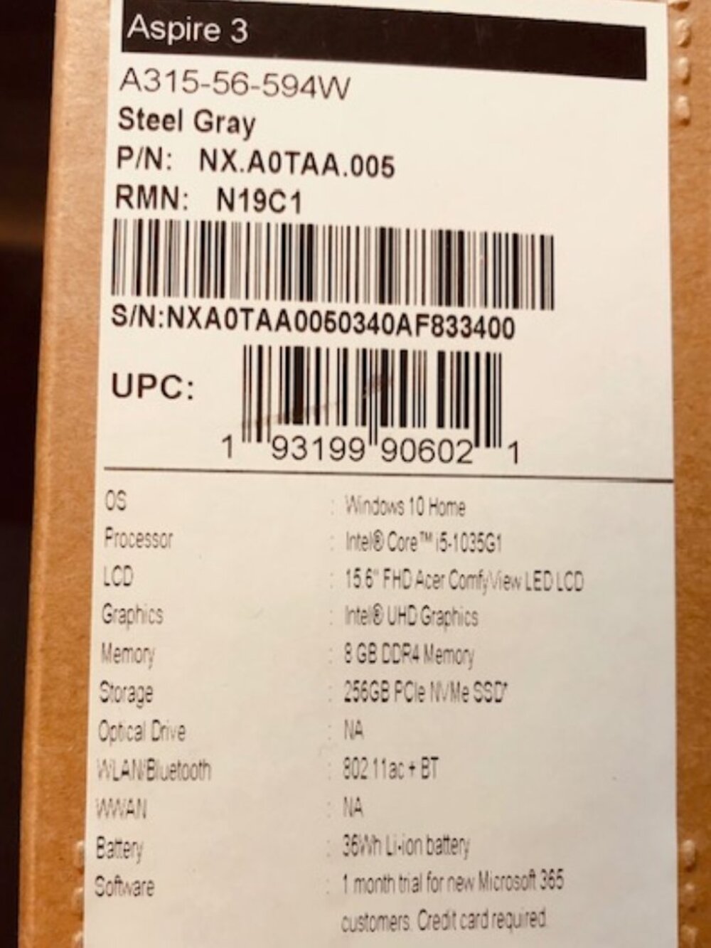 Acer Aspire 3 15.6" Laptop